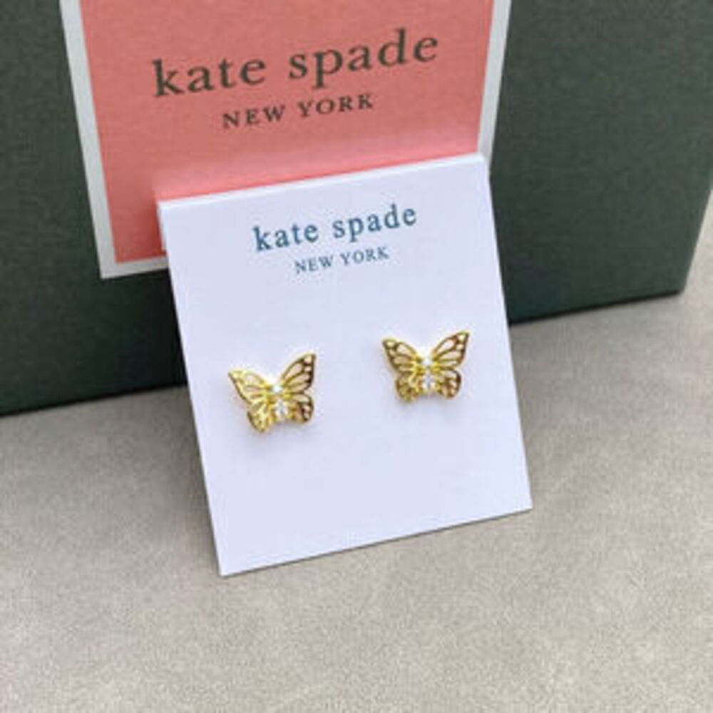 kate spade Hollow Butterfly Copper Plated CZ Earrings Classic